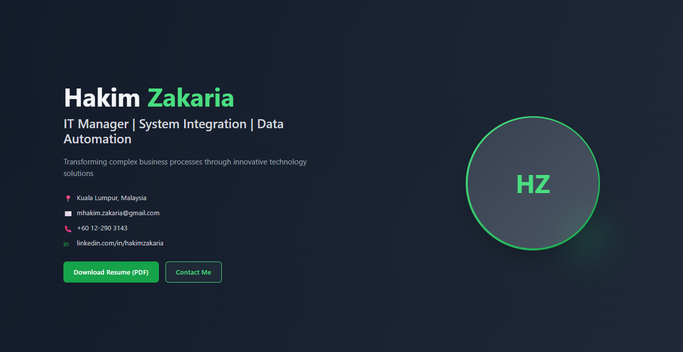 Portfolio Resume Hakim Zakaria